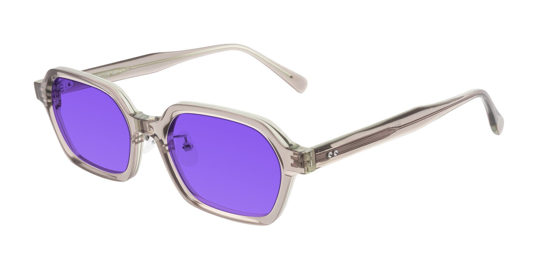 Angle of Hicles in Translucent Light Brown with Purple Tinted Lenses