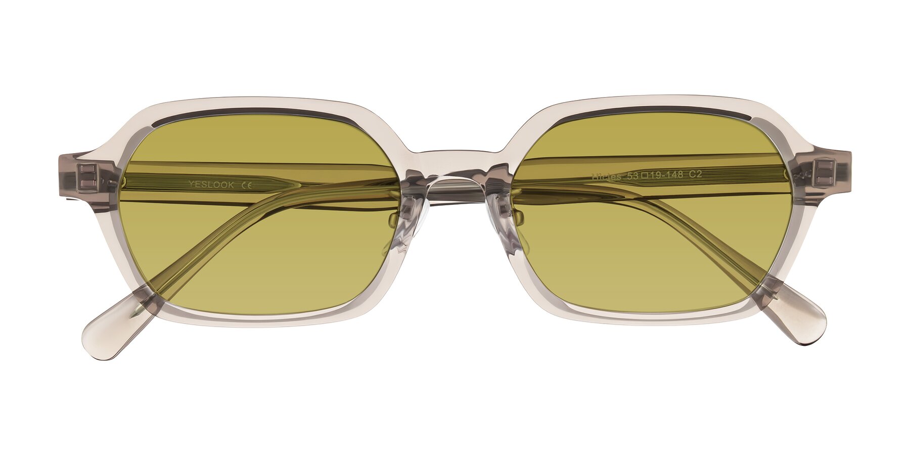 Folded Front of Hicles in Translucent Light Brown with Champagne Tinted Lenses