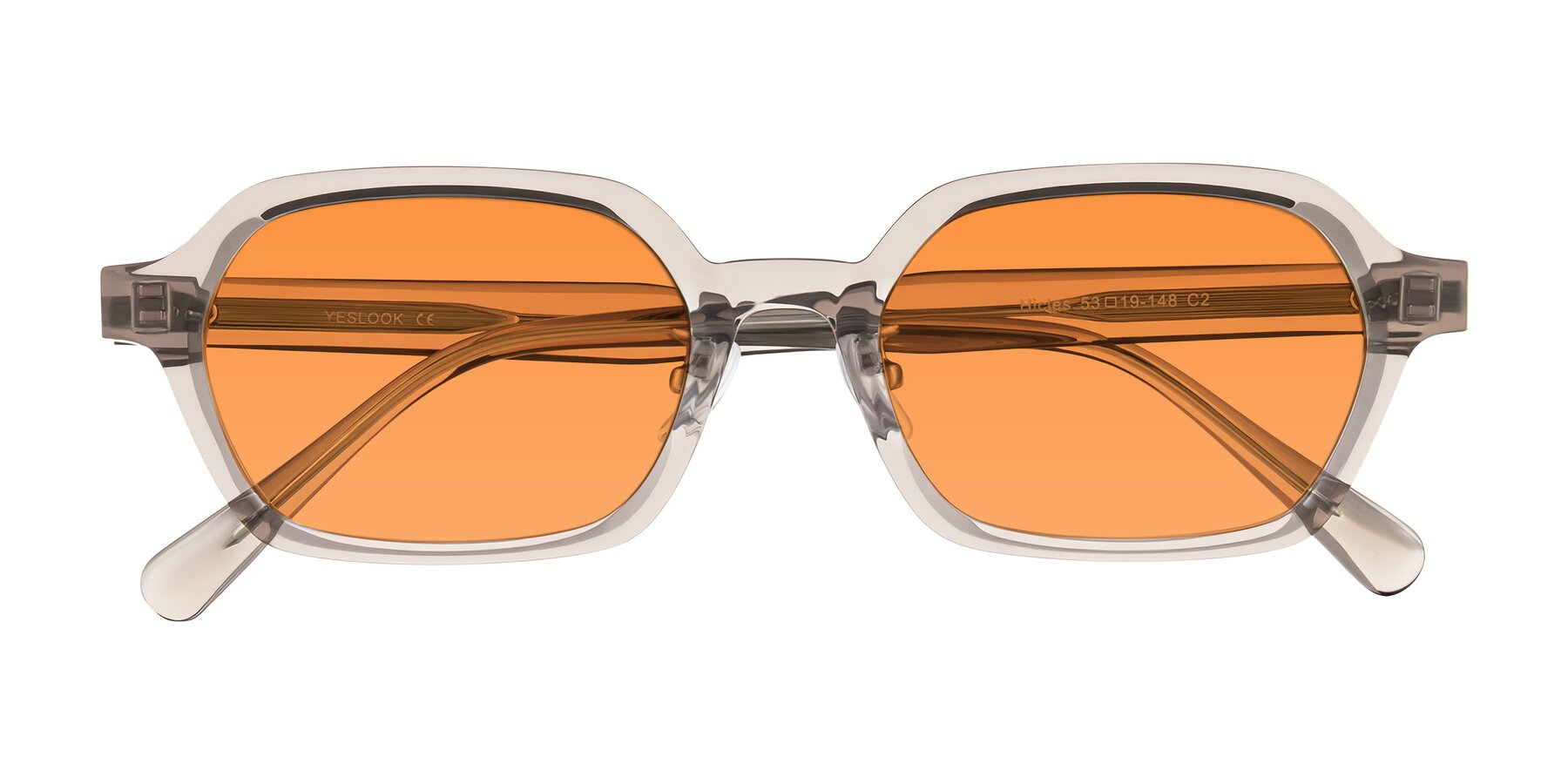 Folded Front of Hicles in Translucent Light Brown with Orange Tinted Lenses