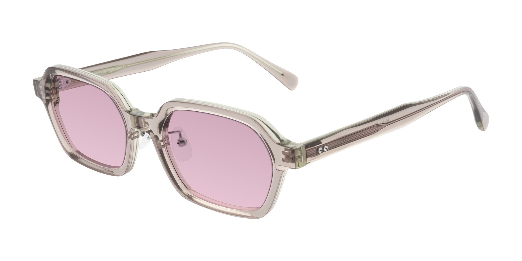 Angle of Hicles in Translucent Light Brown with Light Wine Tinted Lenses