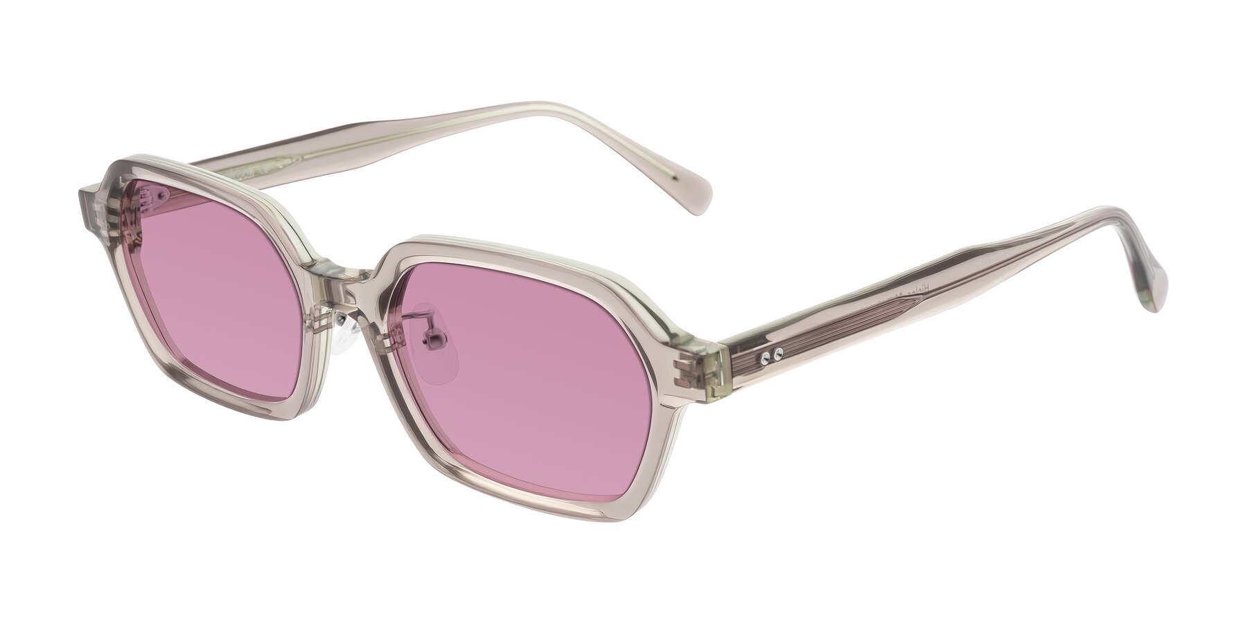 Angle of Hicles in Translucent Light Brown with Medium Wine Tinted Lenses