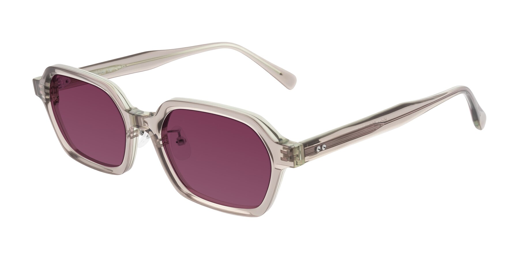 Angle of Hicles in Translucent Light Brown with Wine Tinted Lenses