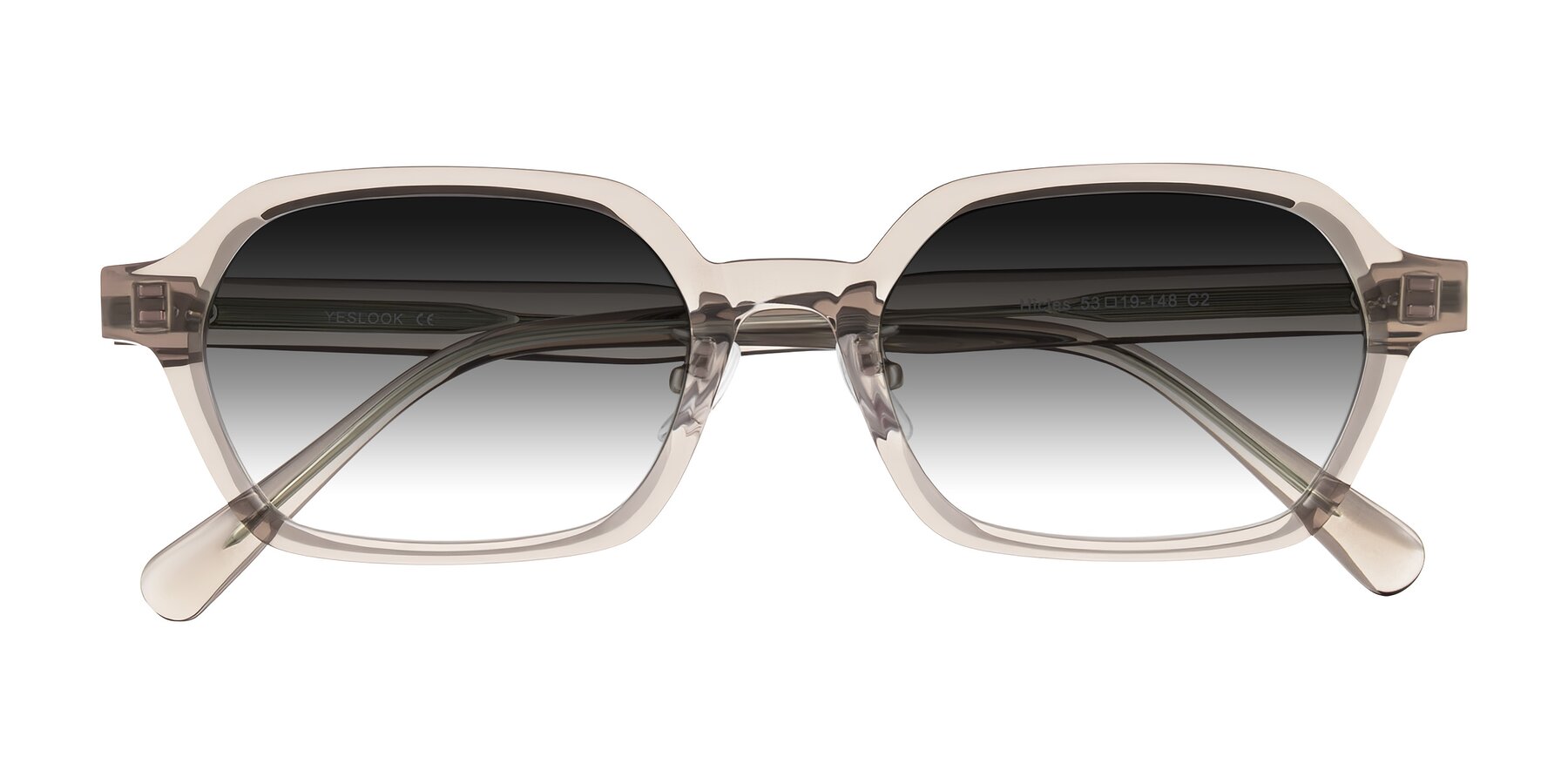 Folded Front of Hicles in Translucent Light Brown with Gray Gradient Lenses