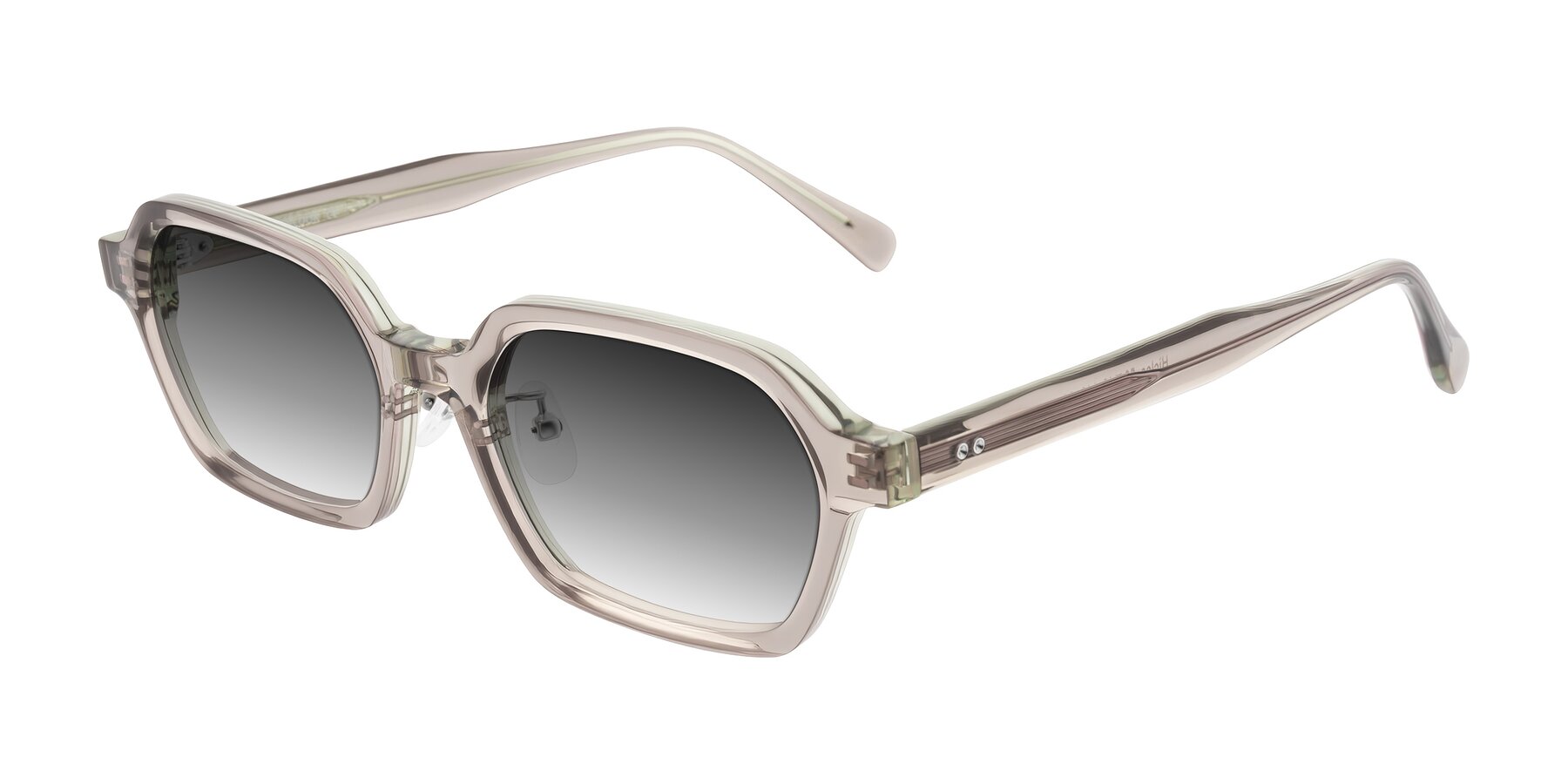 Angle of Hicles in Translucent Light Brown with Gray Gradient Lenses