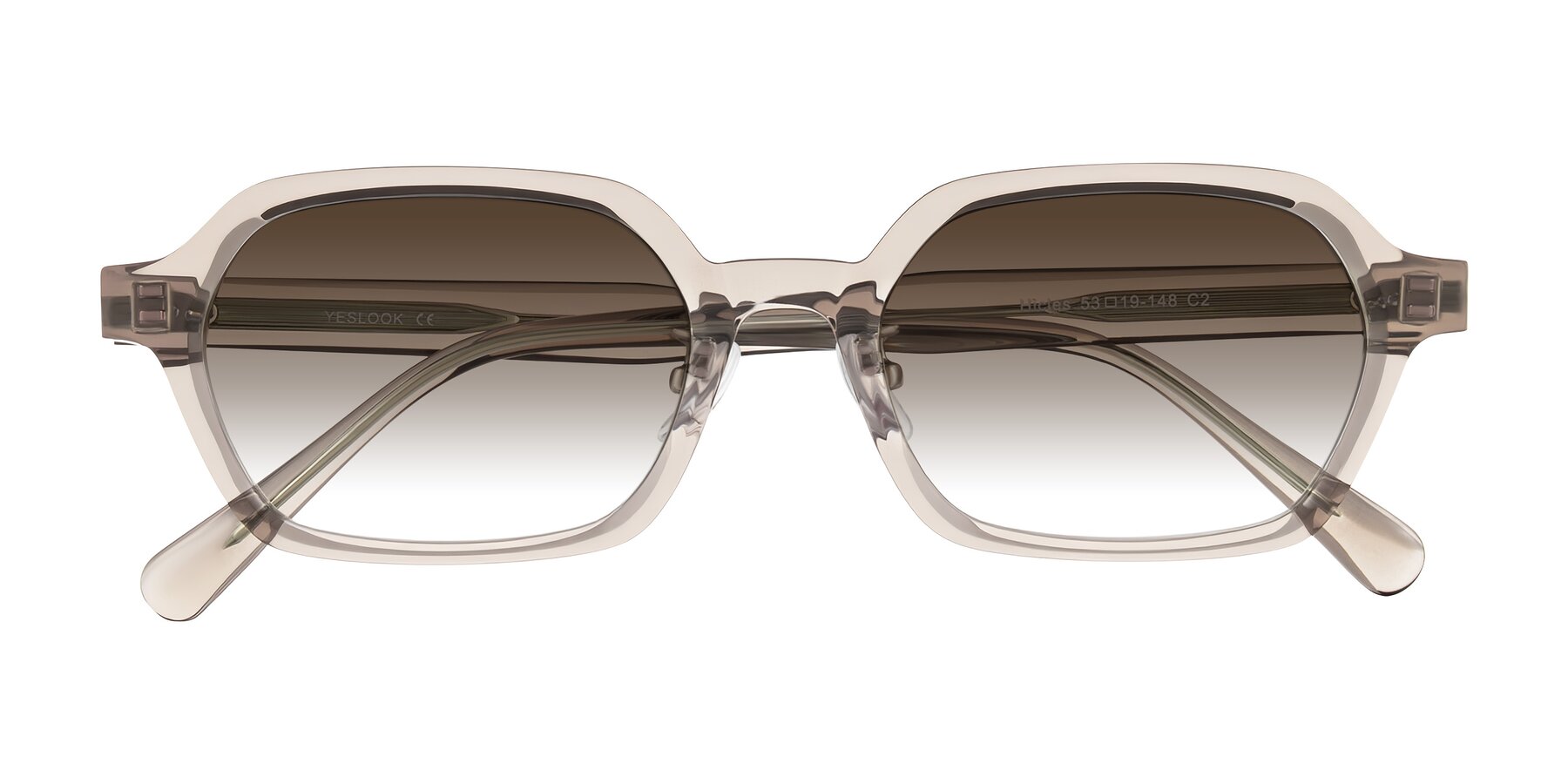 Folded Front of Hicles in Translucent Light Brown with Brown Gradient Lenses
