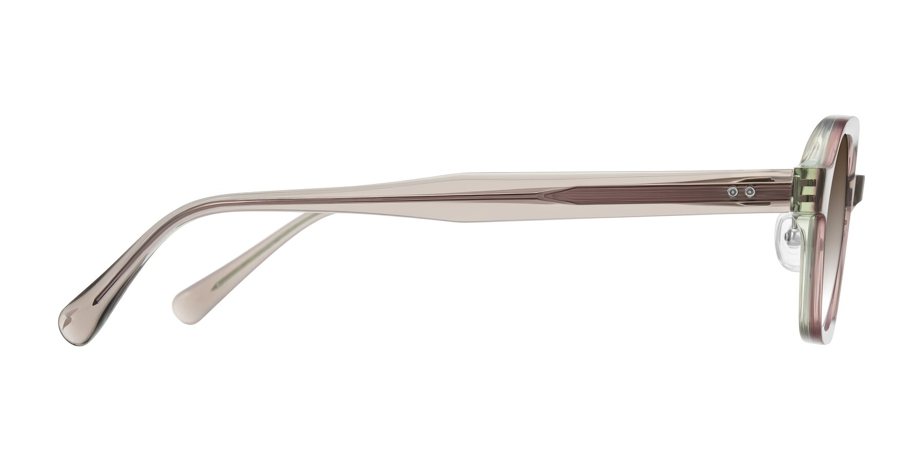 Side of Hicles in Translucent Light Brown with Brown Gradient Lenses
