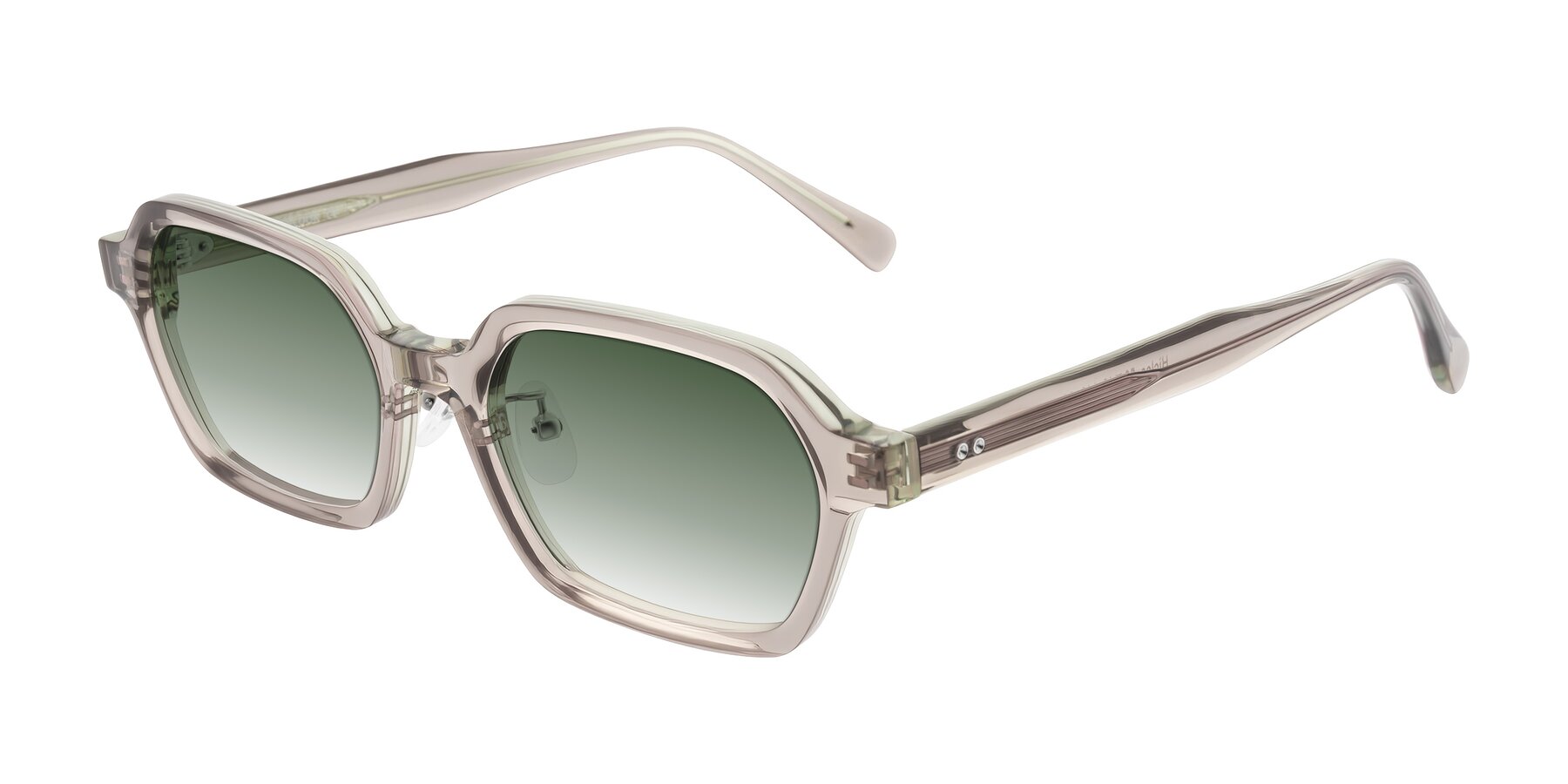 Angle of Hicles in Translucent Light Brown with Green Gradient Lenses