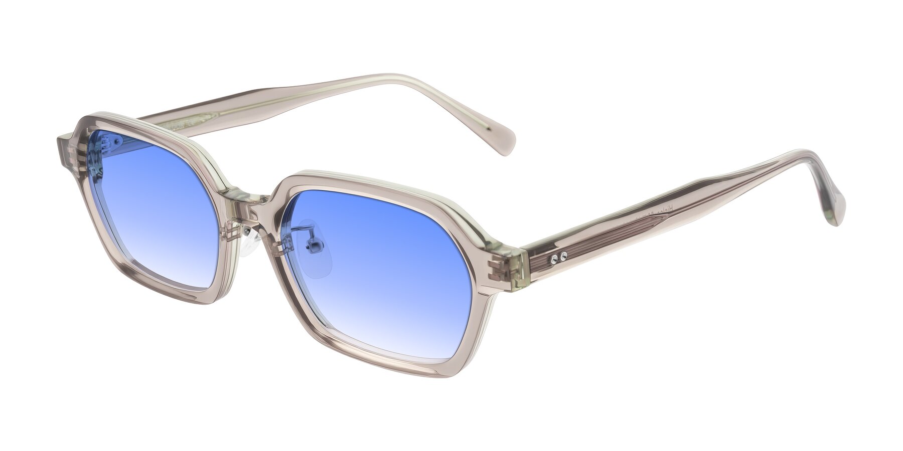 Angle of Hicles in Translucent Light Brown with Blue Gradient Lenses