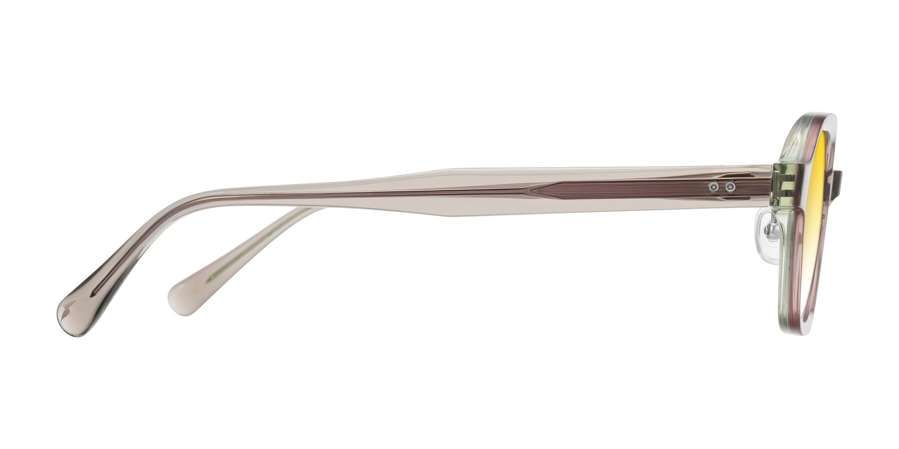 Side of Hicles in Translucent Light Brown with Yellow Gradient Lenses