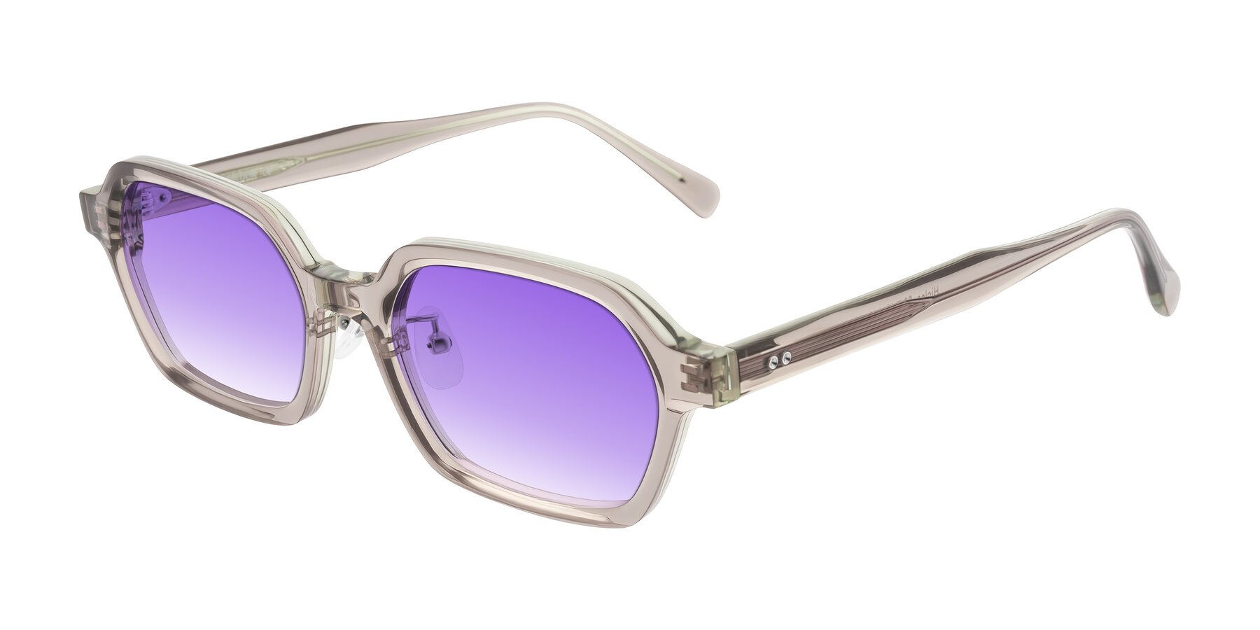 Angle of Hicles in Translucent Light Brown with Purple Gradient Lenses