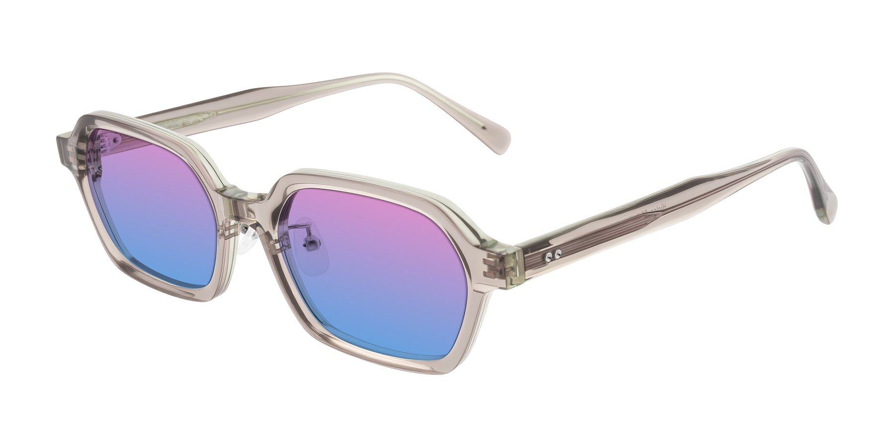 Angle of Hicles in Translucent Light Brown with Pink / Blue Gradient Lenses