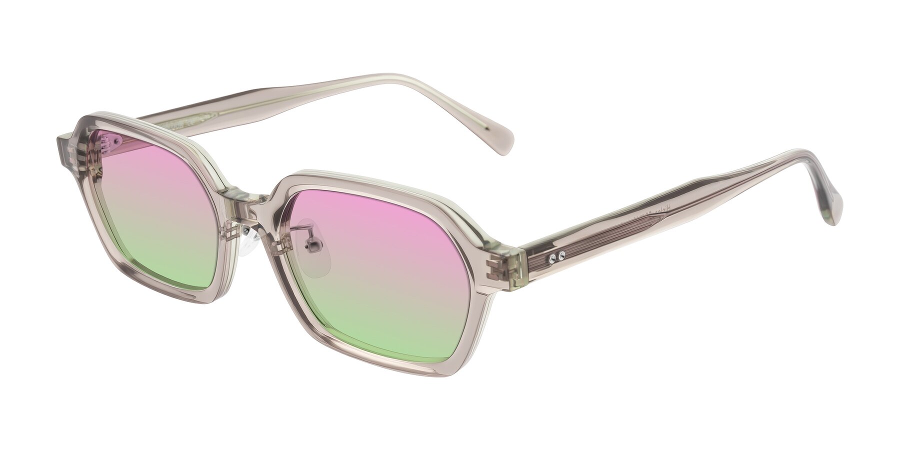 Angle of Hicles in Translucent Light Brown with Pink / Green Gradient Lenses