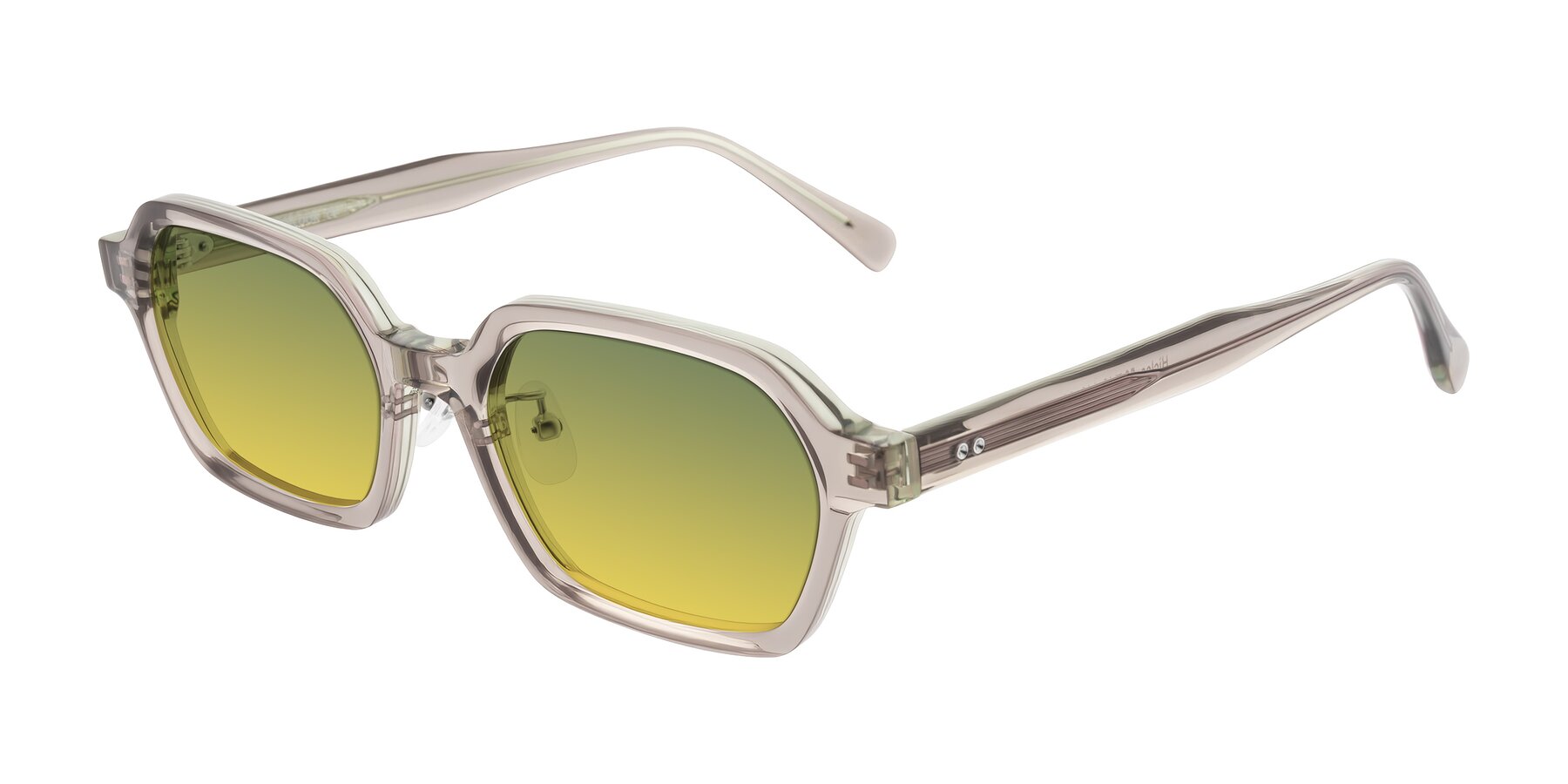 Angle of Hicles in Translucent Light Brown with Green / Yellow Gradient Lenses