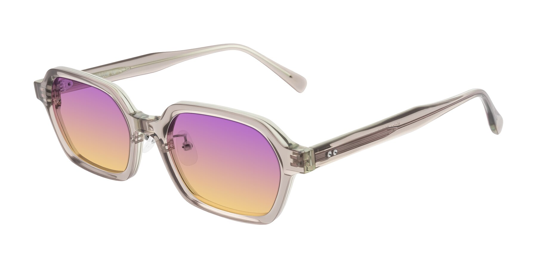 Angle of Hicles in Translucent Light Brown with Purple / Yellow Gradient Lenses