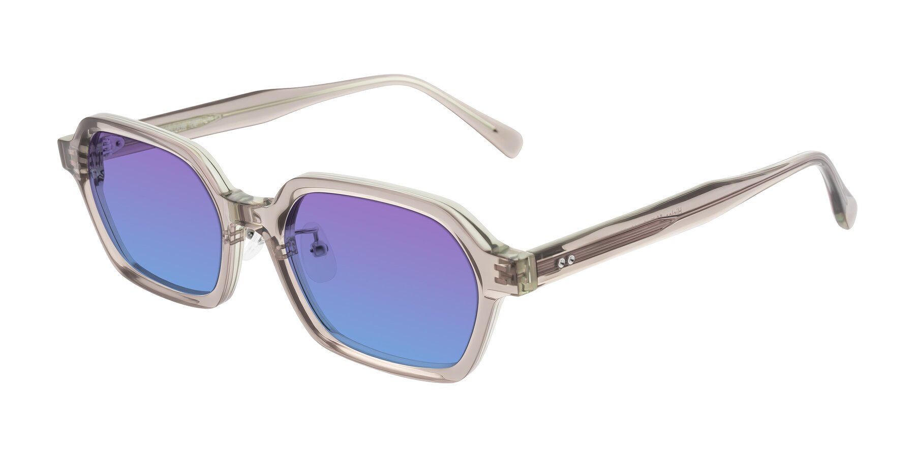 Angle of Hicles in Translucent Light Brown with Purple / Blue Gradient Lenses