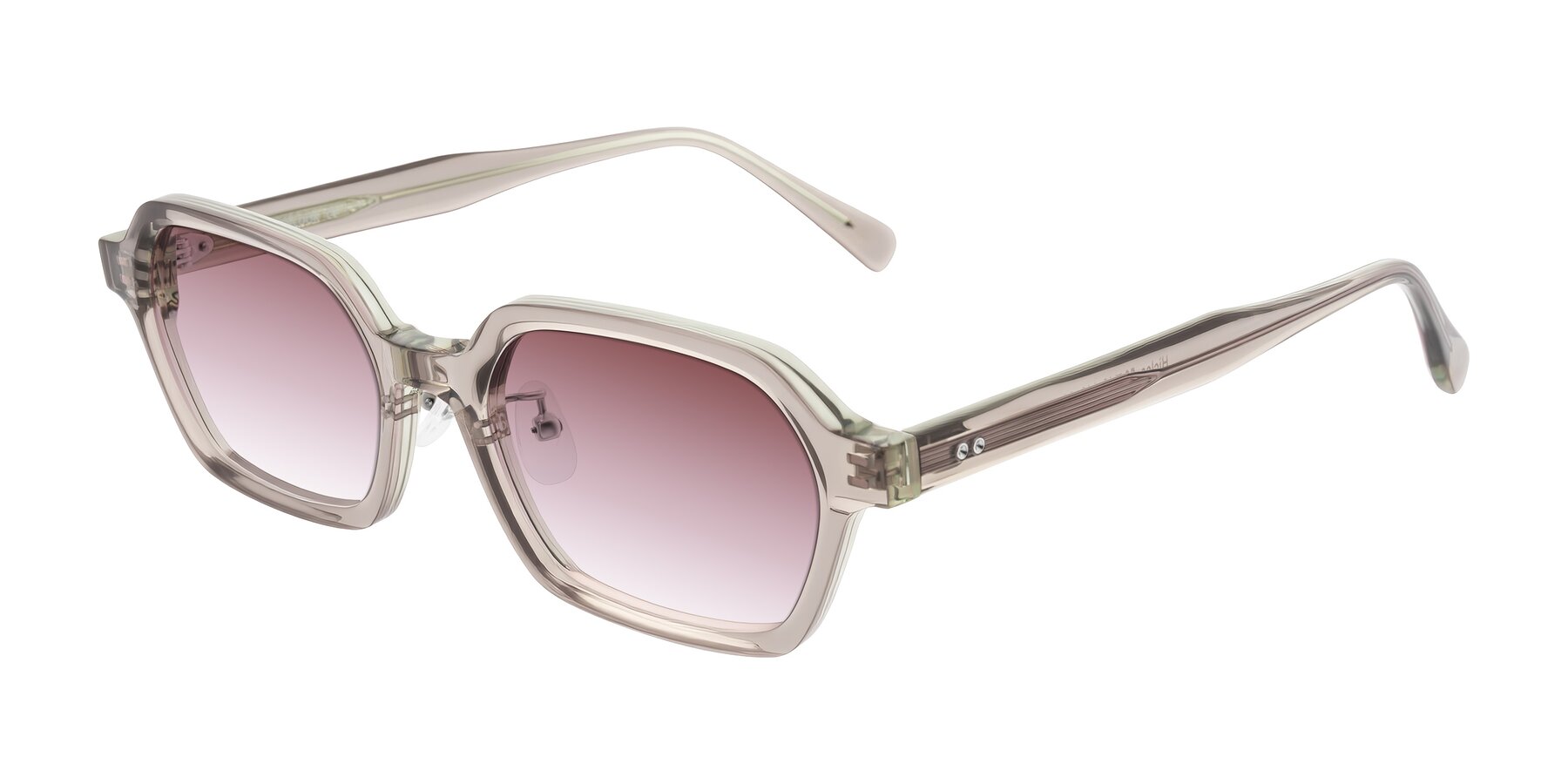 Angle of Hicles in Translucent Light Brown with Garnet Gradient Lenses
