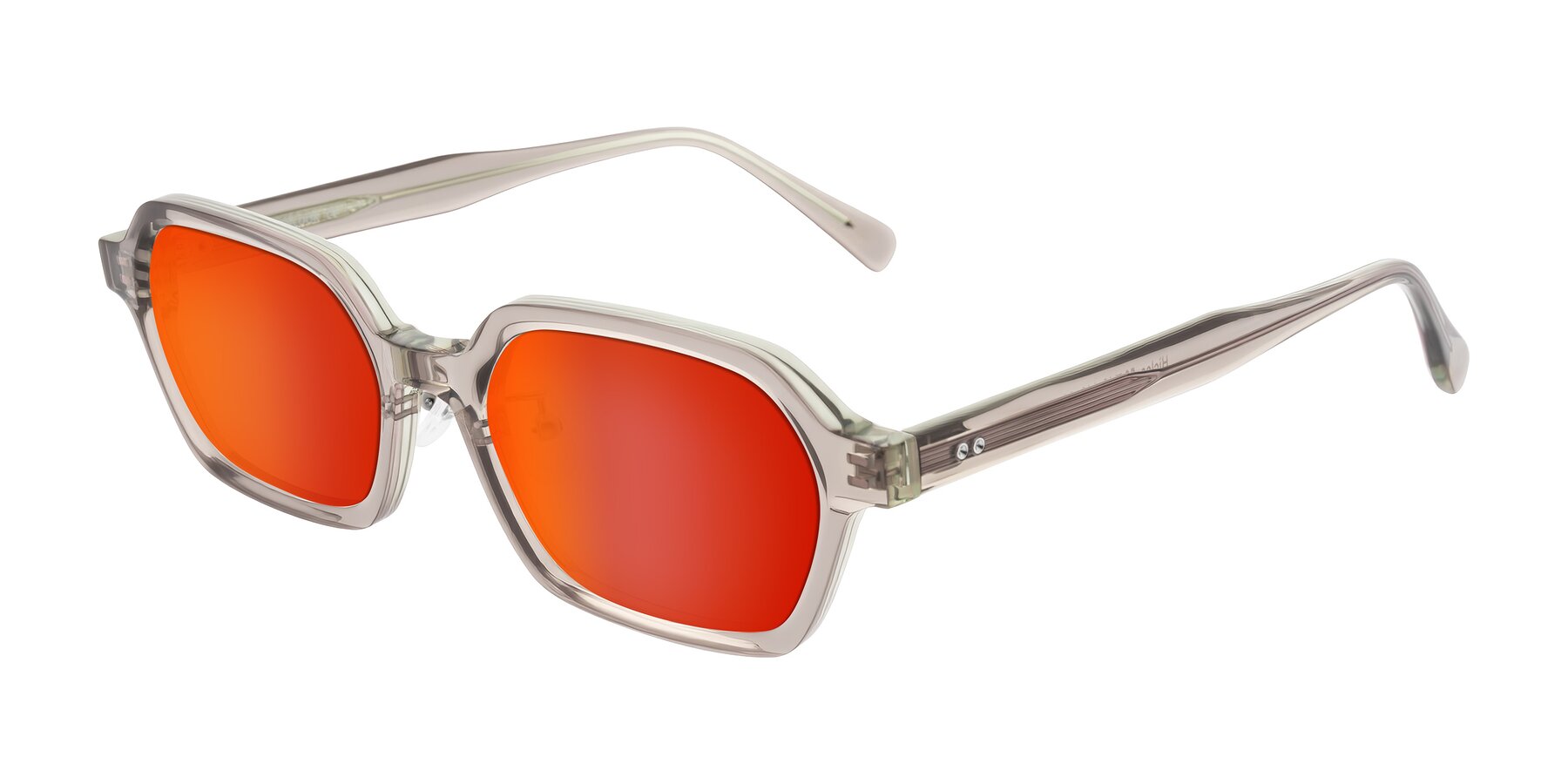 Angle of Hicles in Translucent Light Brown with Red Gold Mirrored Lenses