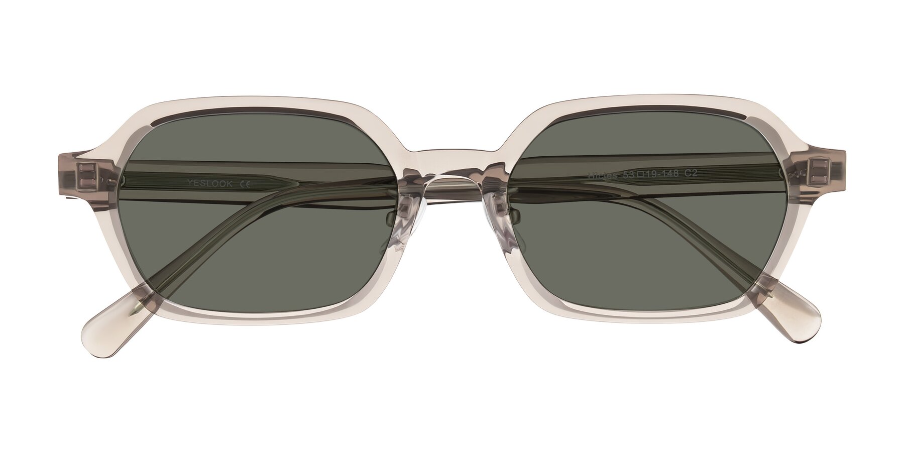 Folded Front of Hicles in Translucent Light Brown with Gray Polarized Lenses