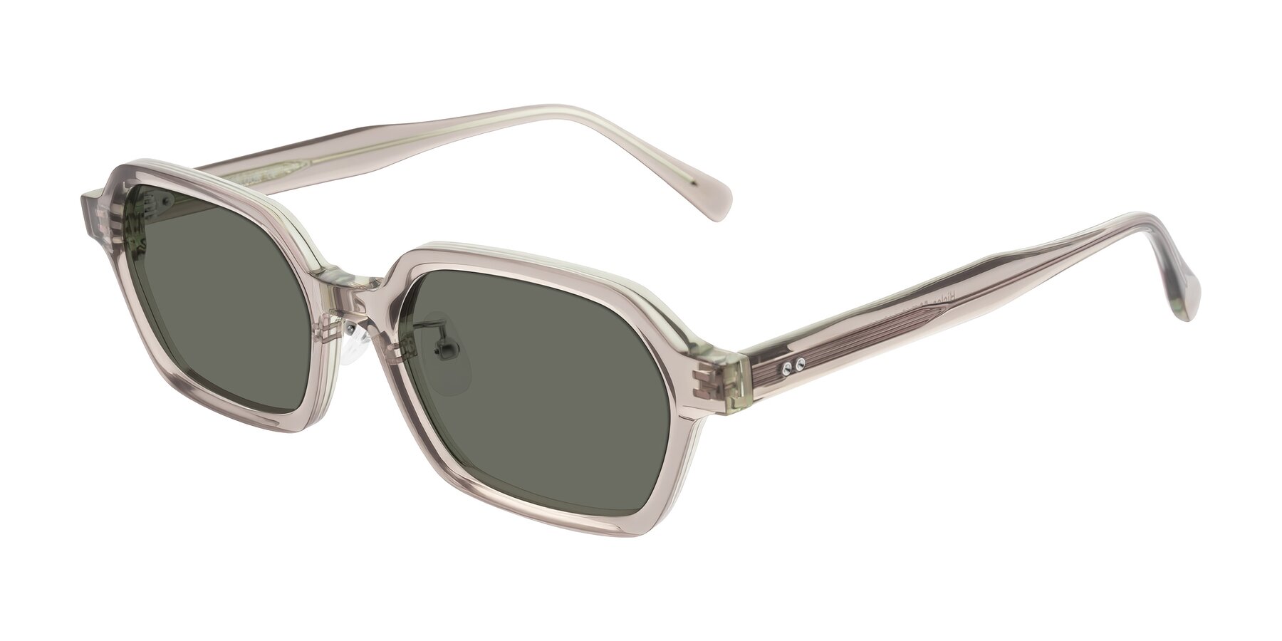 Angle of Hicles in Translucent Light Brown with Gray Polarized Lenses