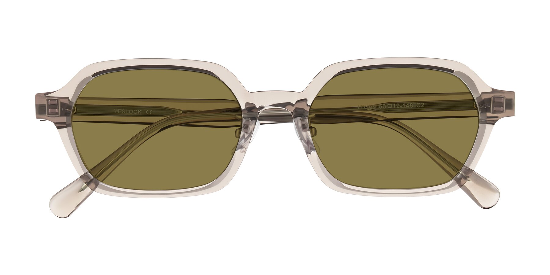 Folded Front of Hicles in Translucent Light Brown with Brown Polarized Lenses