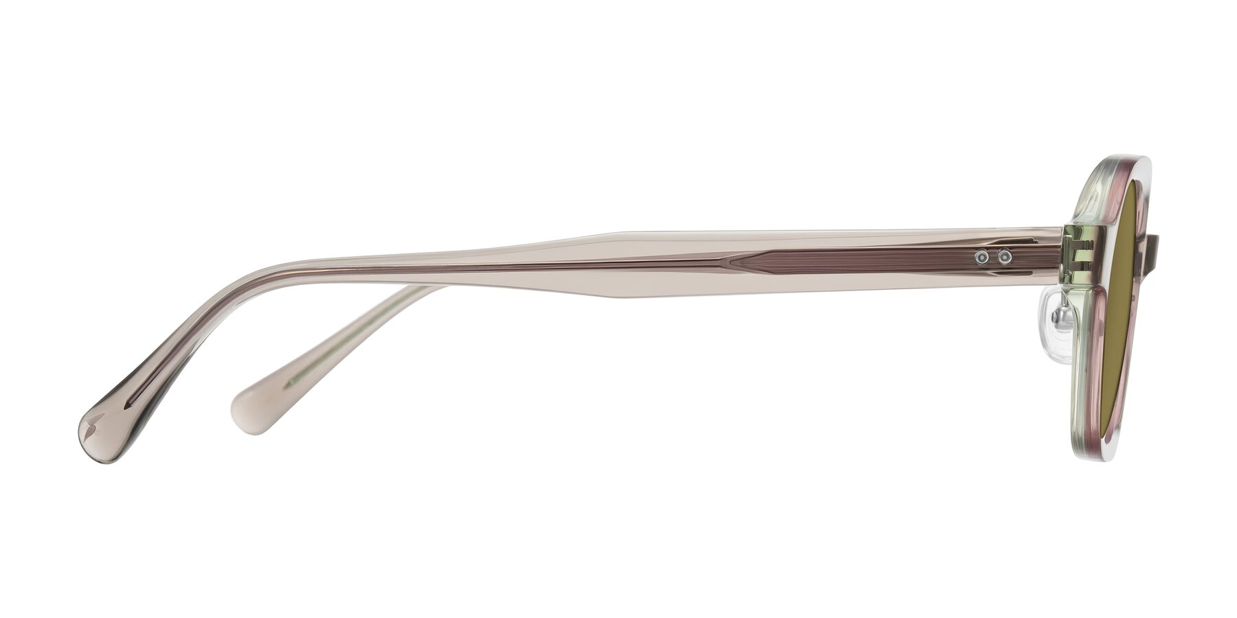 Side of Hicles in Translucent Light Brown with Brown Polarized Lenses