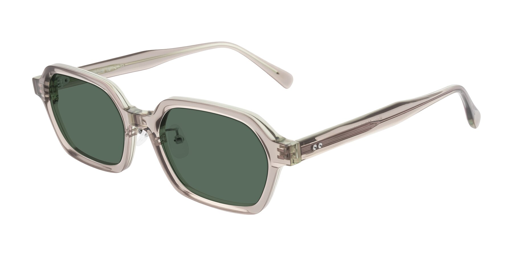 Angle of Hicles in Translucent Light Brown with Green Polarized Lenses