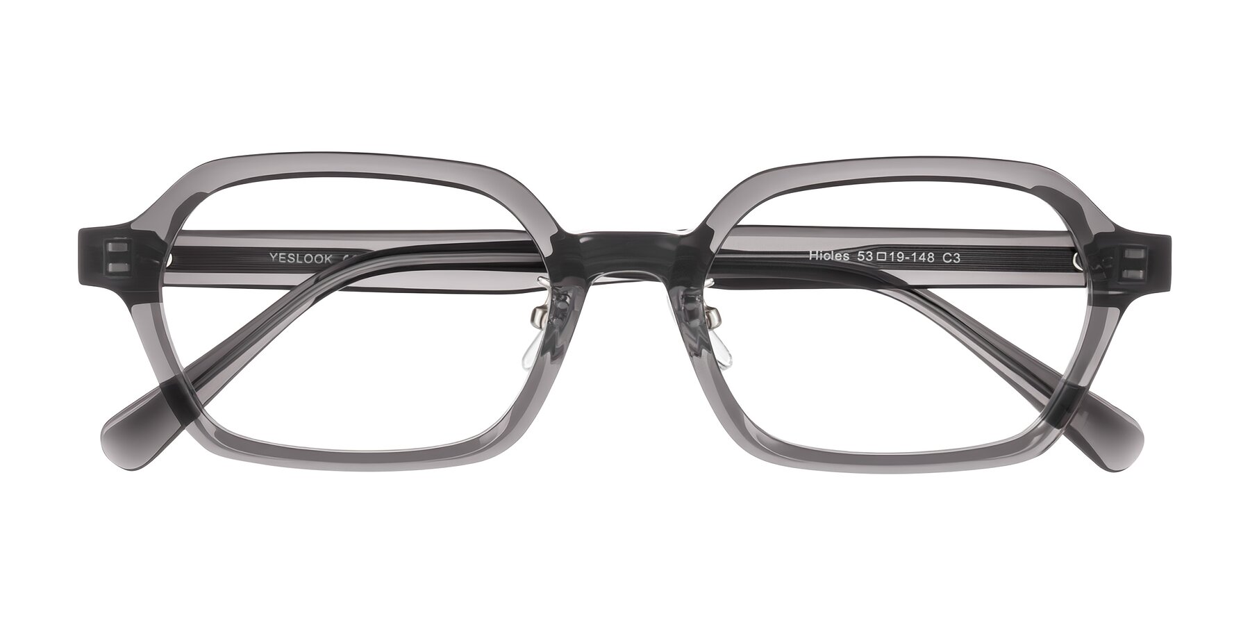 Folded Front of Hicles in Translucent Gray with Clear Blue Light Blocking Lenses