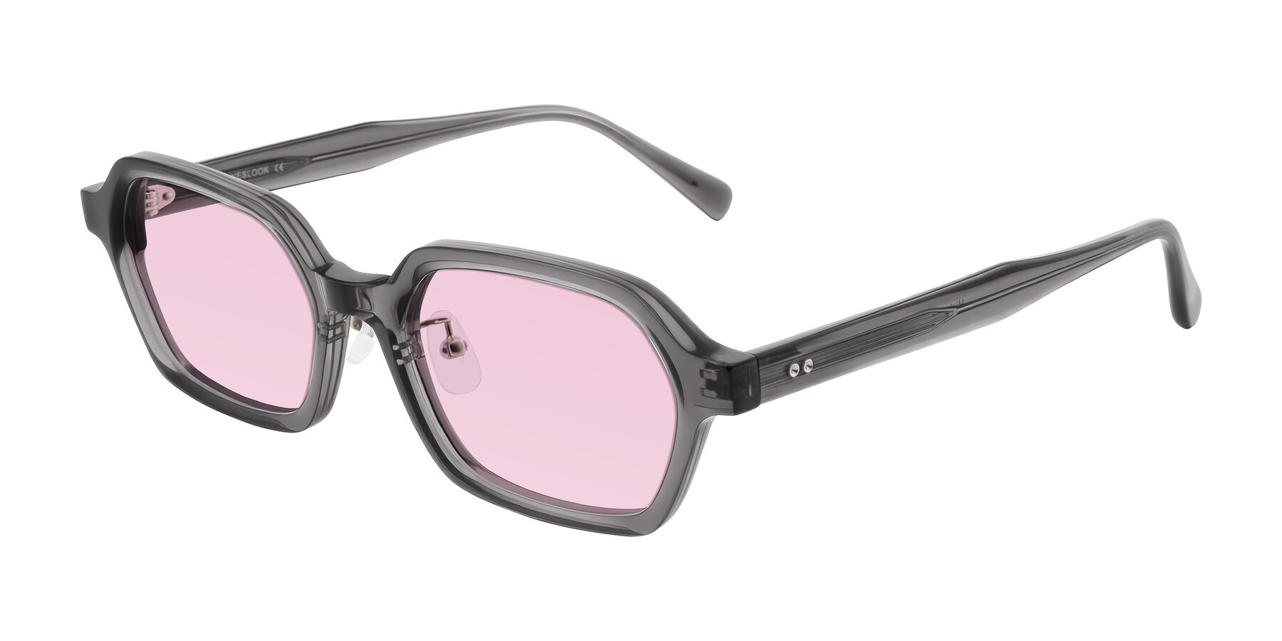 Angle of Hicles in Translucent Gray with Light Pink Tinted Lenses