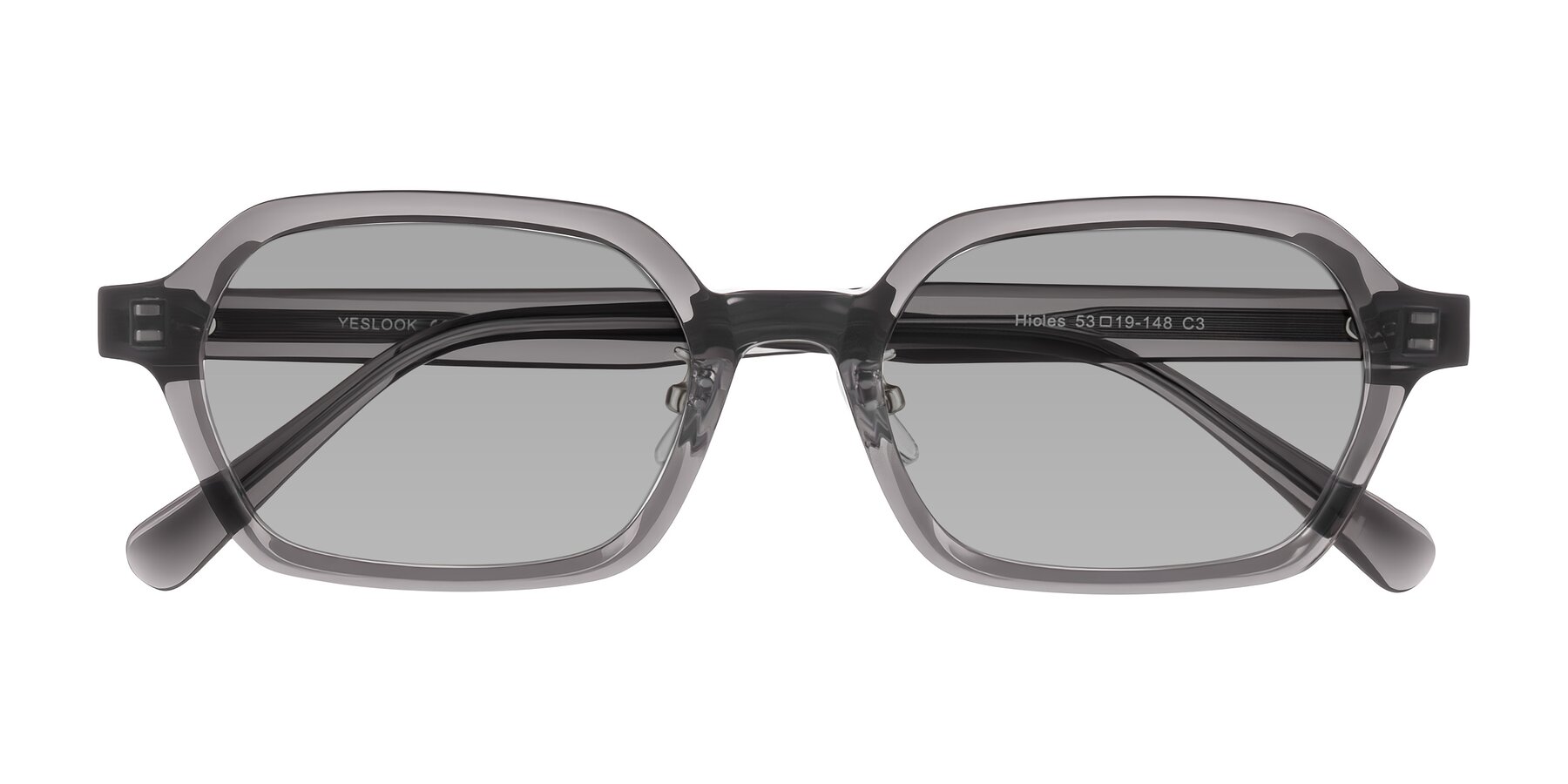 Folded Front of Hicles in Translucent Gray with Light Gray Tinted Lenses