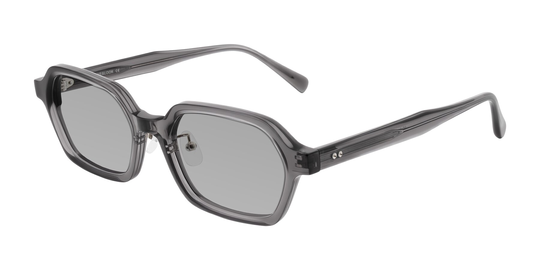 Angle of Hicles in Translucent Gray with Light Gray Tinted Lenses