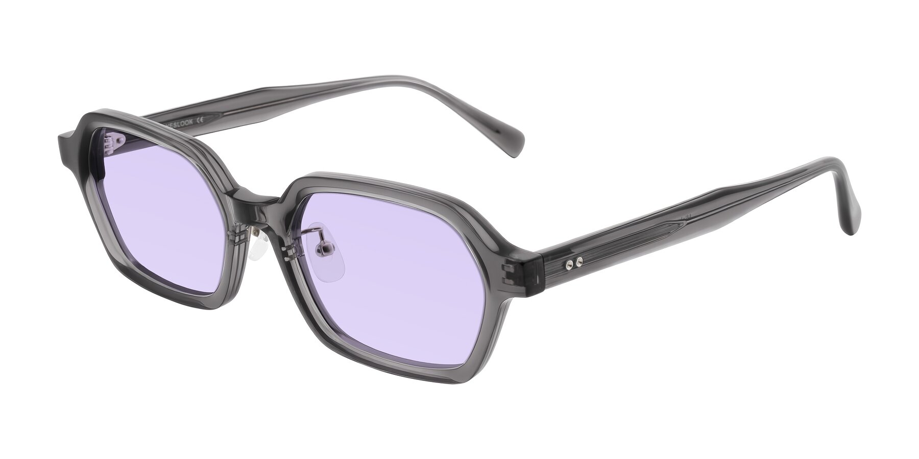 Angle of Hicles in Translucent Gray with Light Purple Tinted Lenses