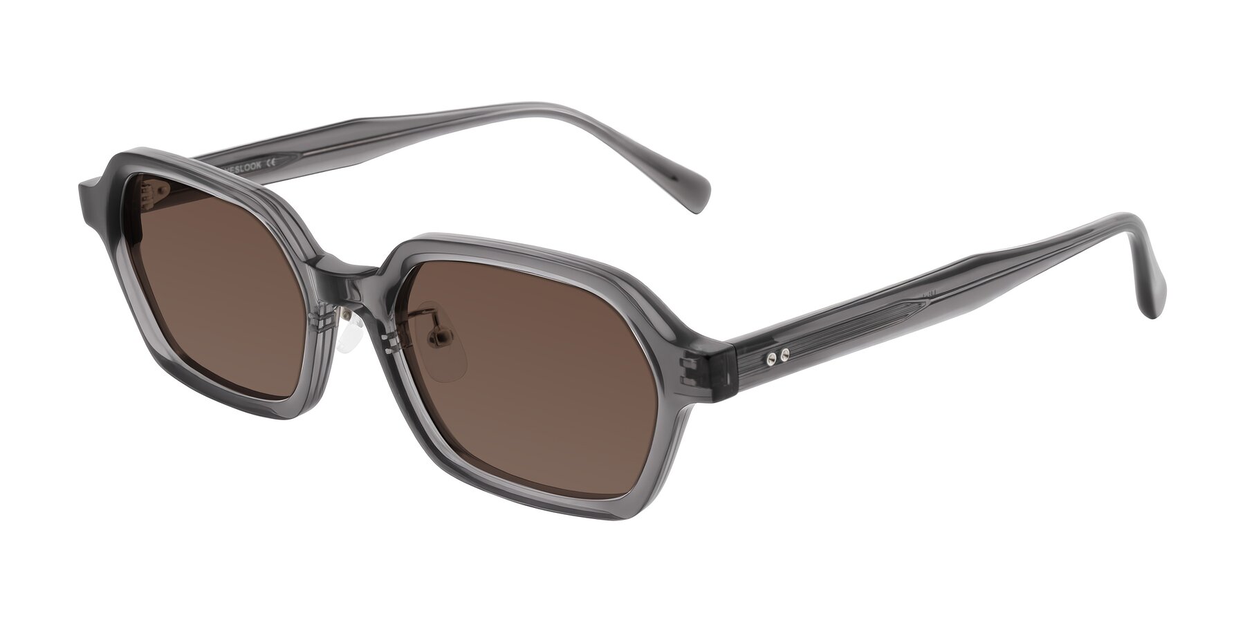 Angle of Hicles in Translucent Gray with Brown Tinted Lenses