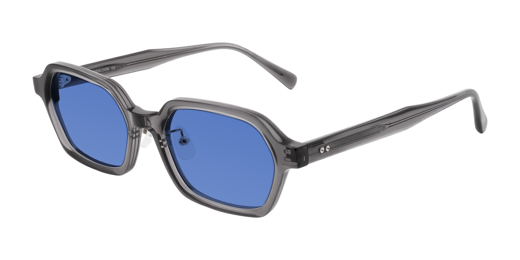 Angle of Hicles in Translucent Gray with Blue Tinted Lenses