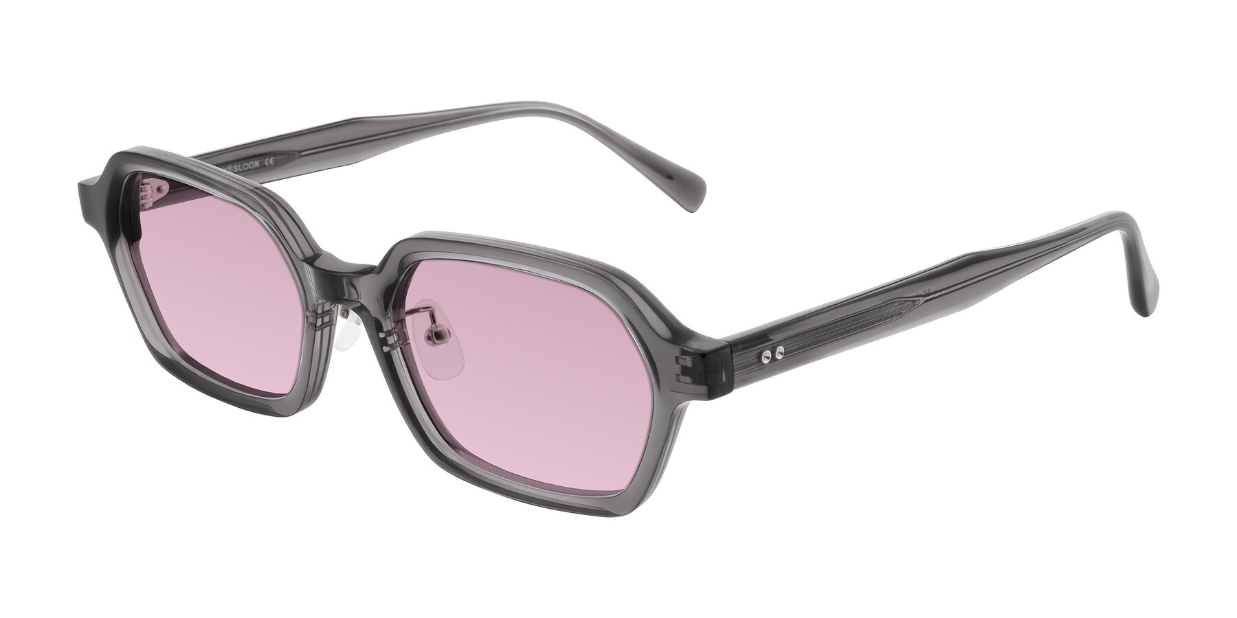 Angle of Hicles in Translucent Gray with Light Wine Tinted Lenses