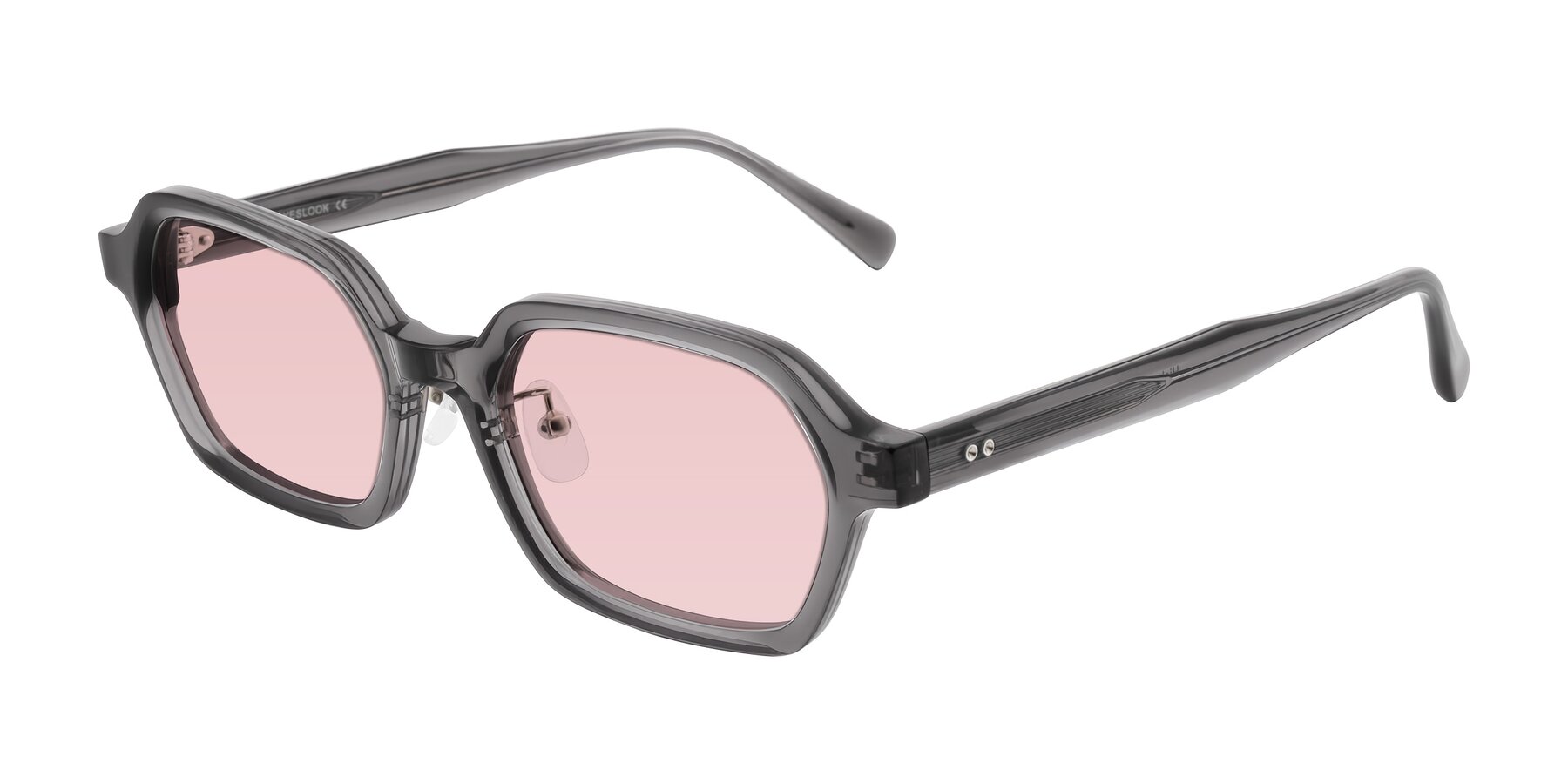 Angle of Hicles in Translucent Gray with Light Garnet Tinted Lenses