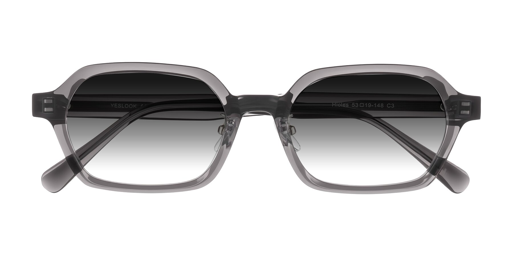 Folded Front of Hicles in Translucent Gray with Gray Gradient Lenses