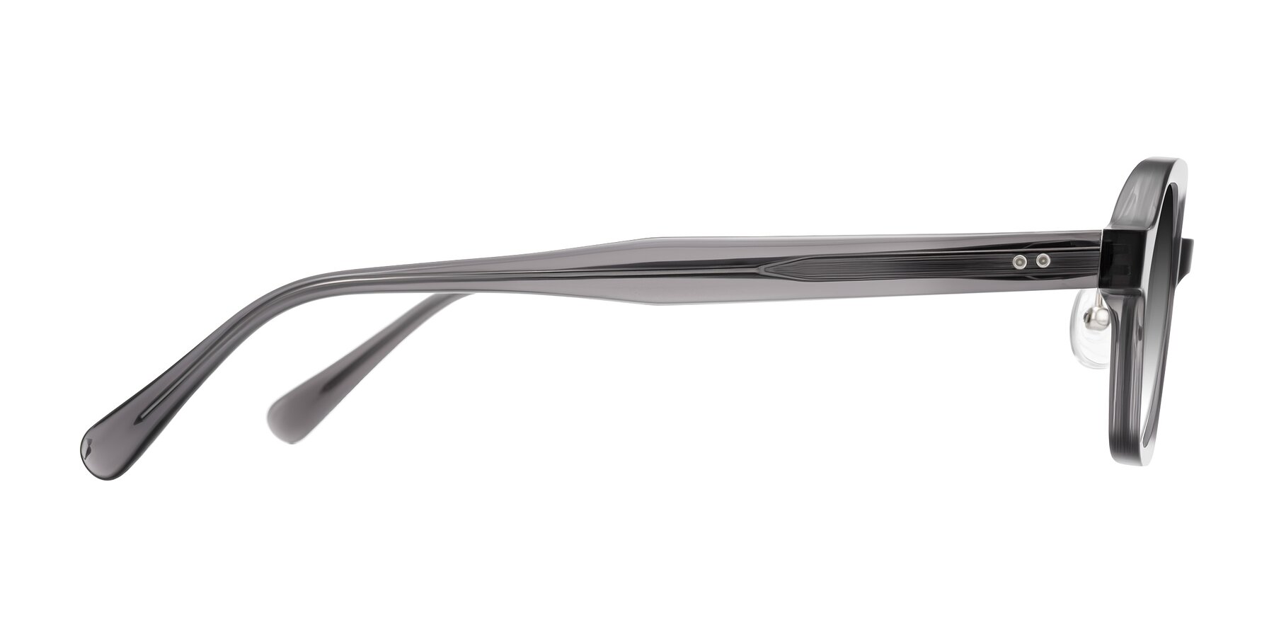 Side of Hicles in Translucent Gray with Gray Gradient Lenses