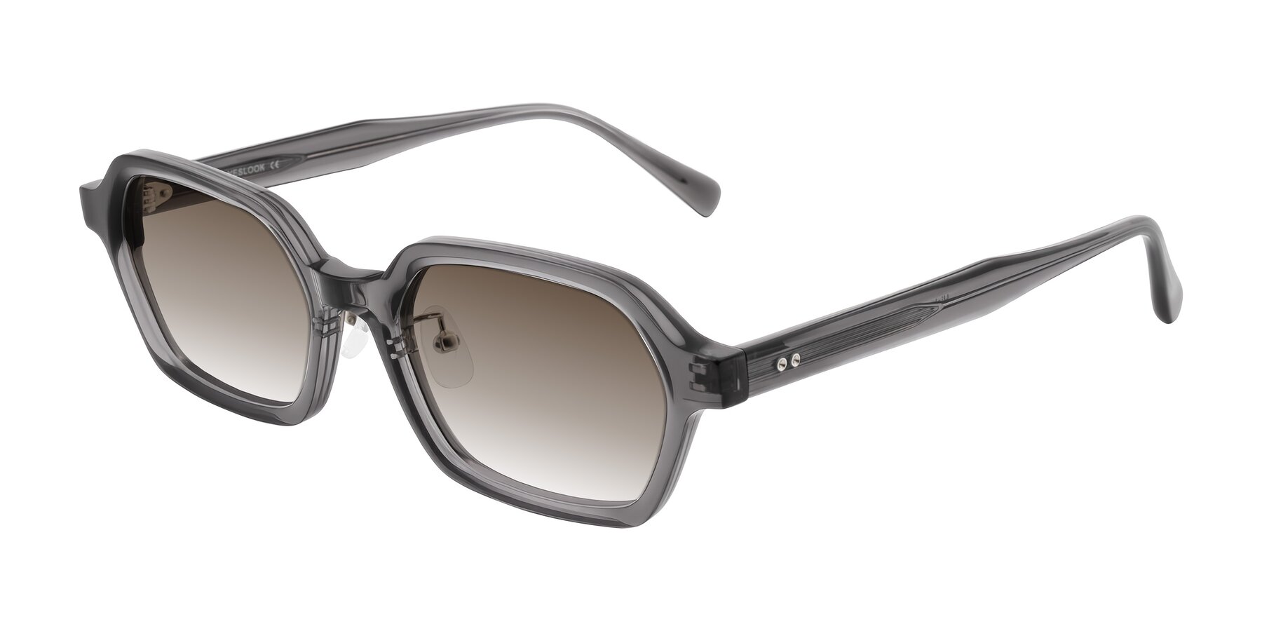 Angle of Hicles in Translucent Gray with Brown Gradient Lenses