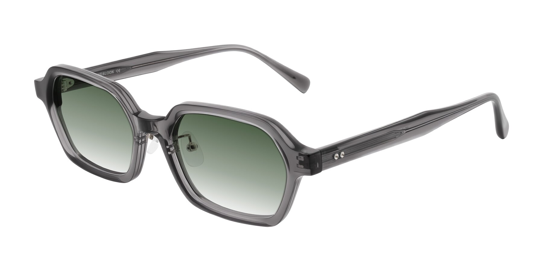 Angle of Hicles in Translucent Gray with Green Gradient Lenses