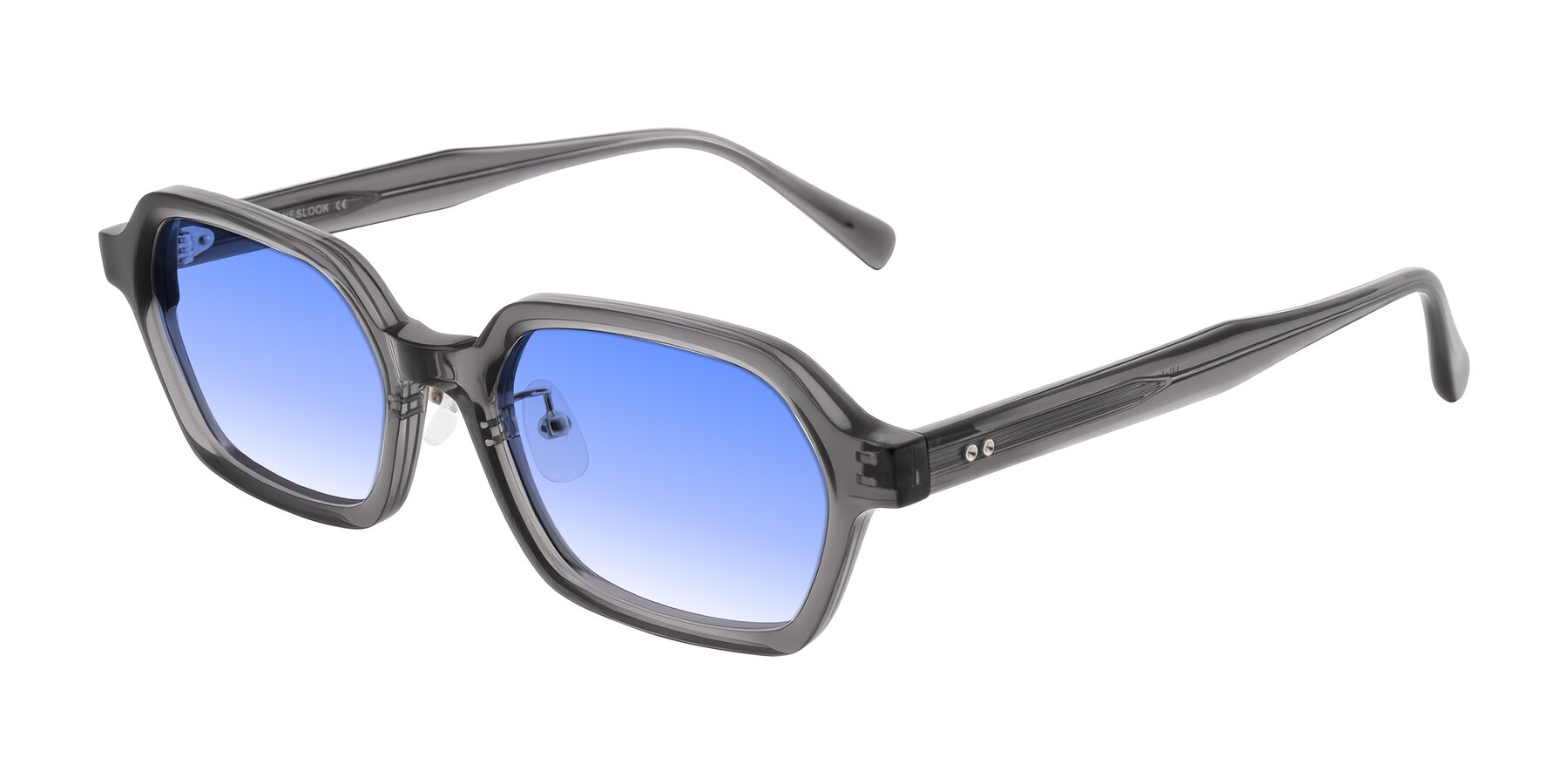 Angle of Hicles in Translucent Gray with Blue Gradient Lenses