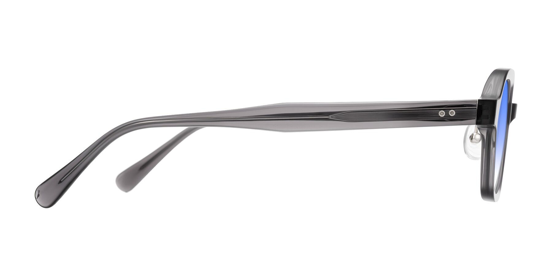 Side of Hicles in Translucent Gray with Blue Gradient Lenses