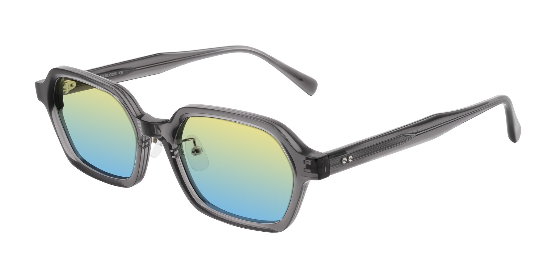 Angle of Hicles in Translucent Gray with Yellow / Blue Gradient Lenses