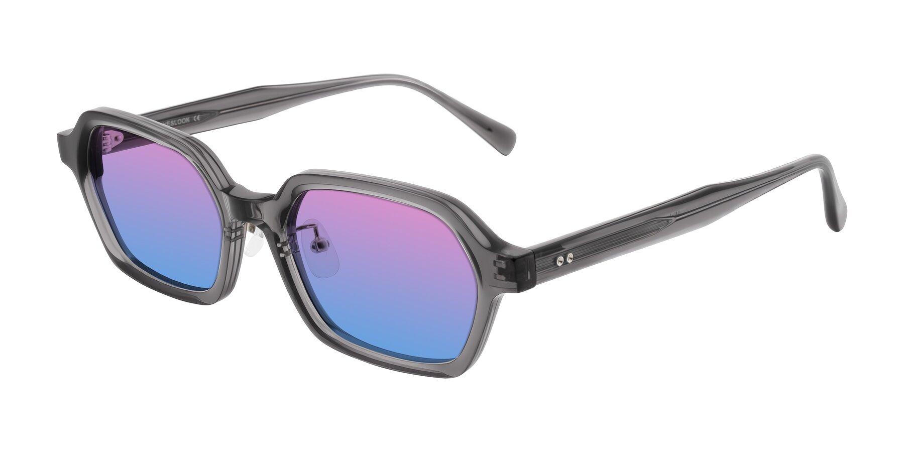 Angle of Hicles in Translucent Gray with Pink / Blue Gradient Lenses