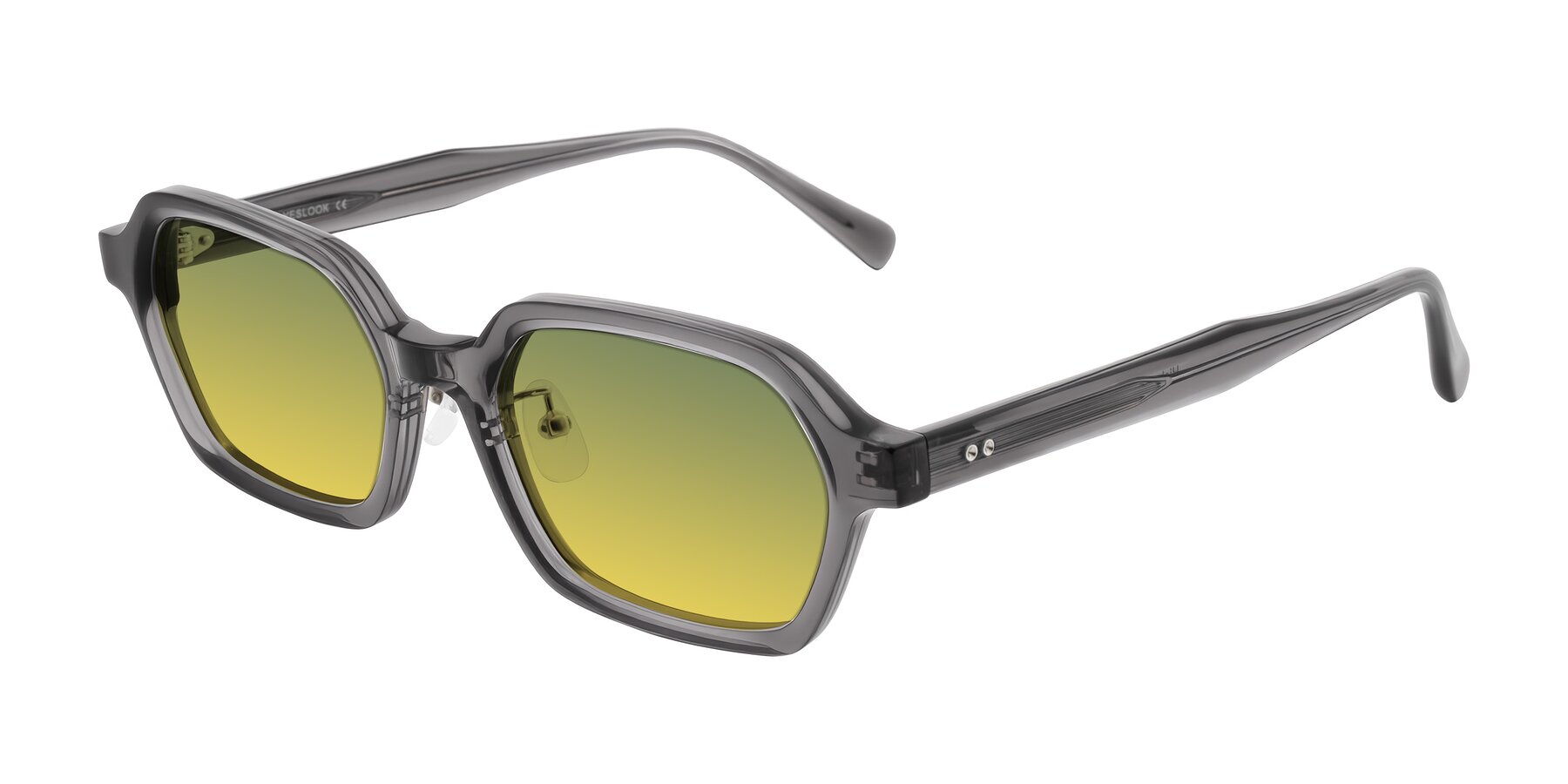 Angle of Hicles in Translucent Gray with Green / Yellow Gradient Lenses