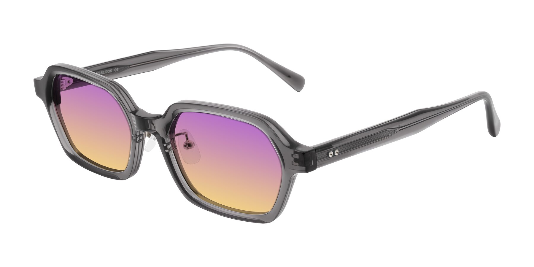 Angle of Hicles in Translucent Gray with Purple / Yellow Gradient Lenses