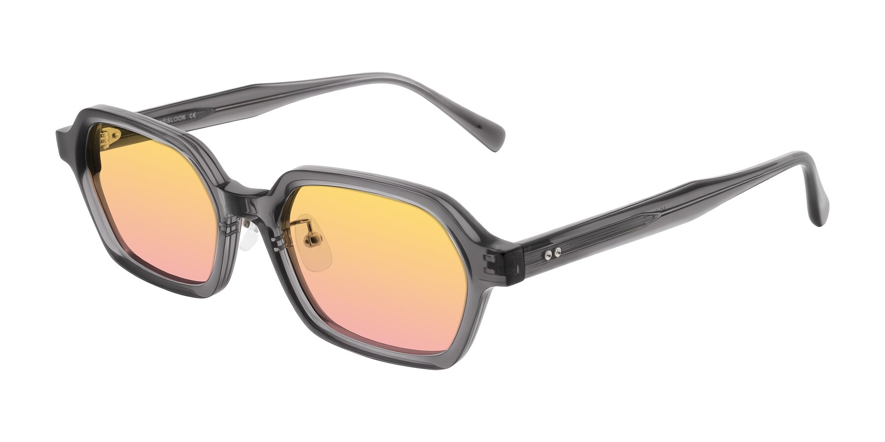 Angle of Hicles in Translucent Gray with Yellow / Pink Gradient Lenses