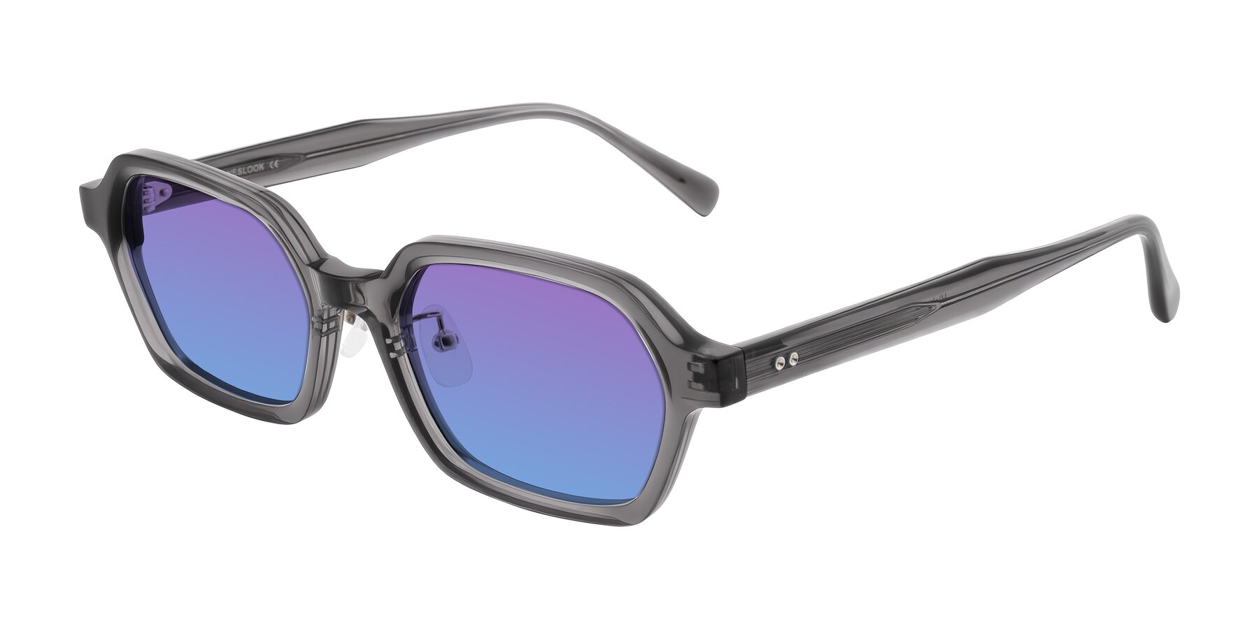 Angle of Hicles in Translucent Gray with Purple / Blue Gradient Lenses