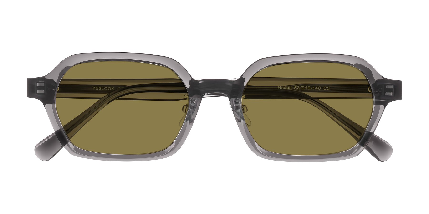 Folded Front of Hicles in Translucent Gray with Brown Polarized Lenses