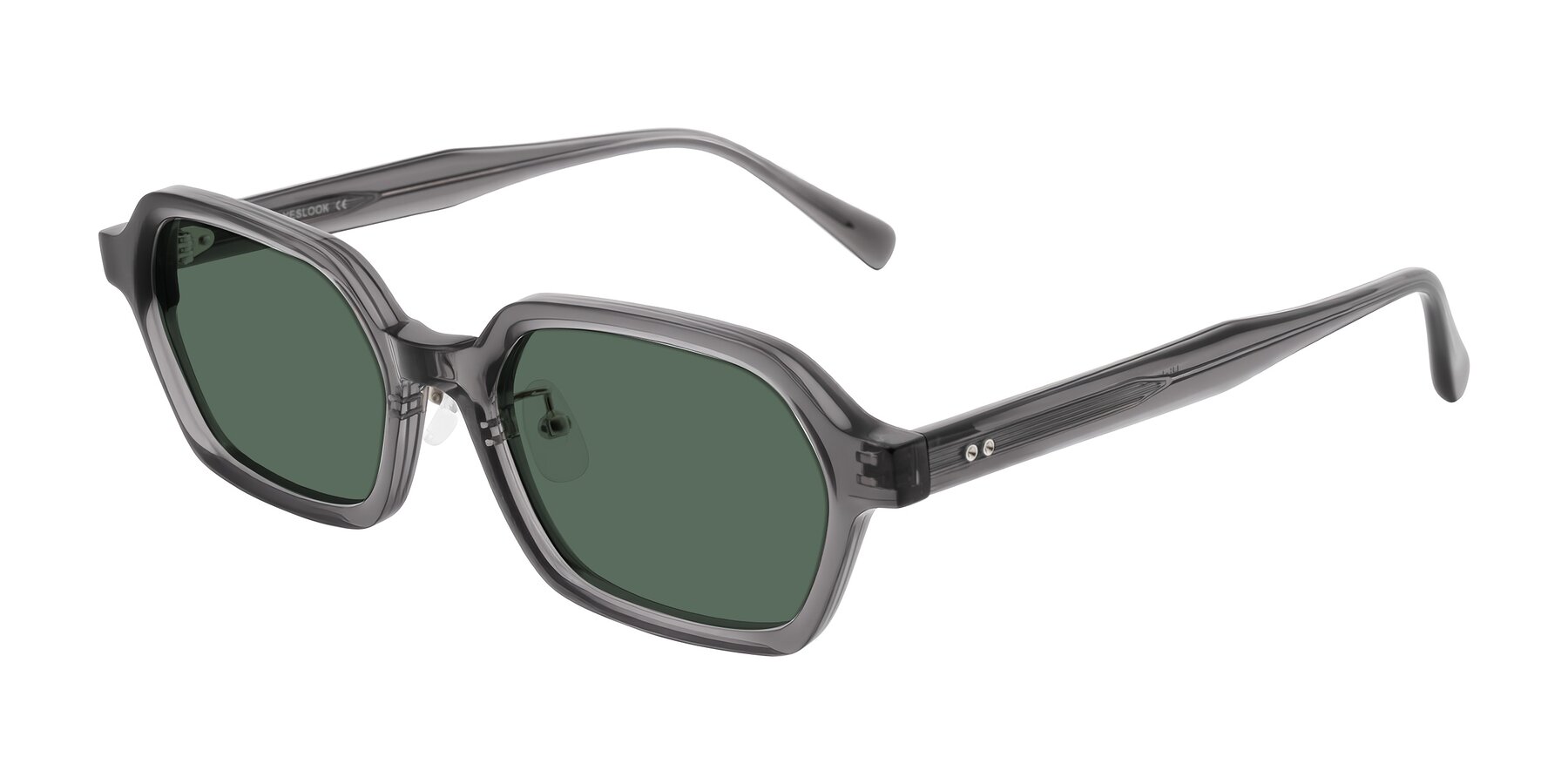 Angle of Hicles in Translucent Gray with Green Polarized Lenses