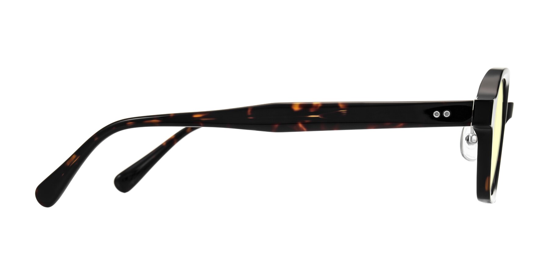 Side of Hicles in Dark Tortoise with Light Yellow Tinted Lenses